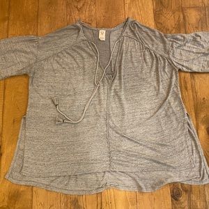 Free People Oversized Grey Long Sleeve shirt